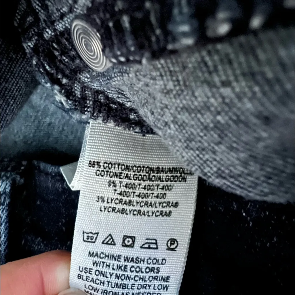 Free People Dark Blue Patterned Jeans - Image 5