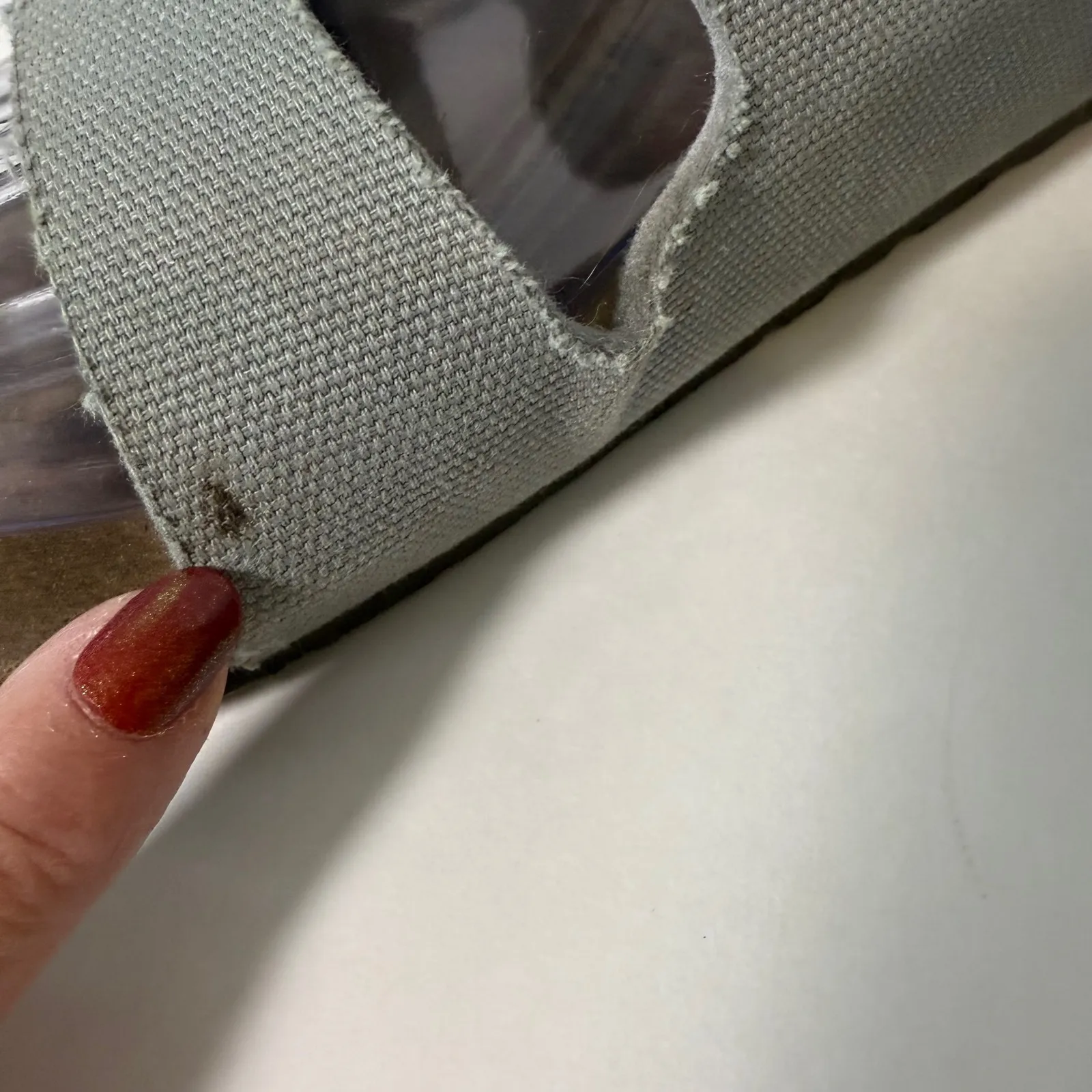 Birkenstock Vegan Arizona Sandals Women Gray Canvas Comfort Casual Sz‎ 36 Shoes - Image 3