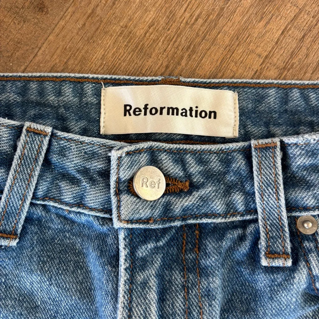 reformation high rise cigarette destroy distressed jeans - Image 6