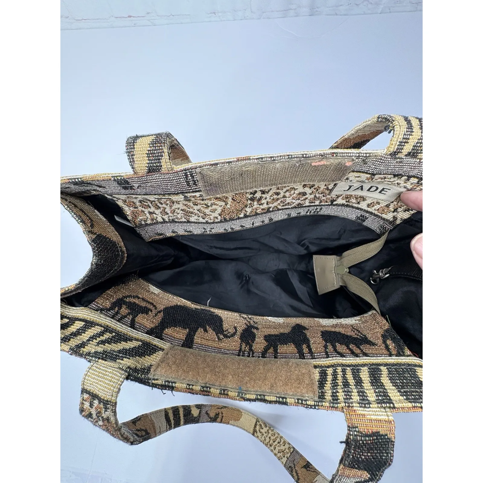 Jade Tapestry Shoulder Tote Bag Safari Animal Print Africa Wildlife Zebra Giraff - Image 5