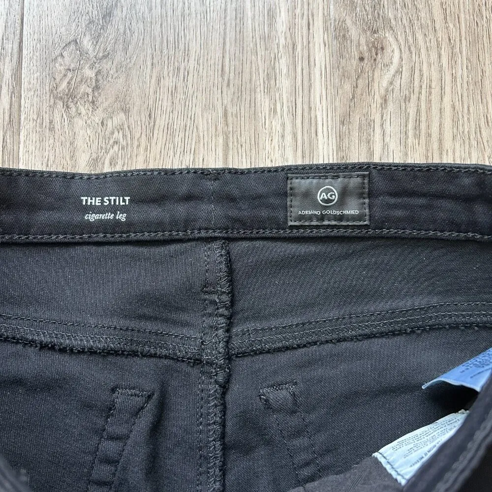 AG Adriano Goldschmied The Stilt Cigarette Leg Legging Ankle in Super Black NWT - Image 7