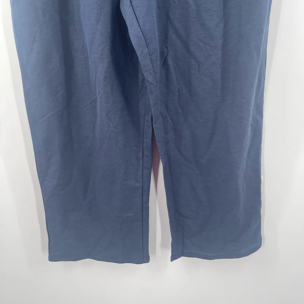 BOBEAU Pull On Pants Size Medium Indigo Blue Wide Leg NWT Rayon Nylon Blend Crop - Image 10