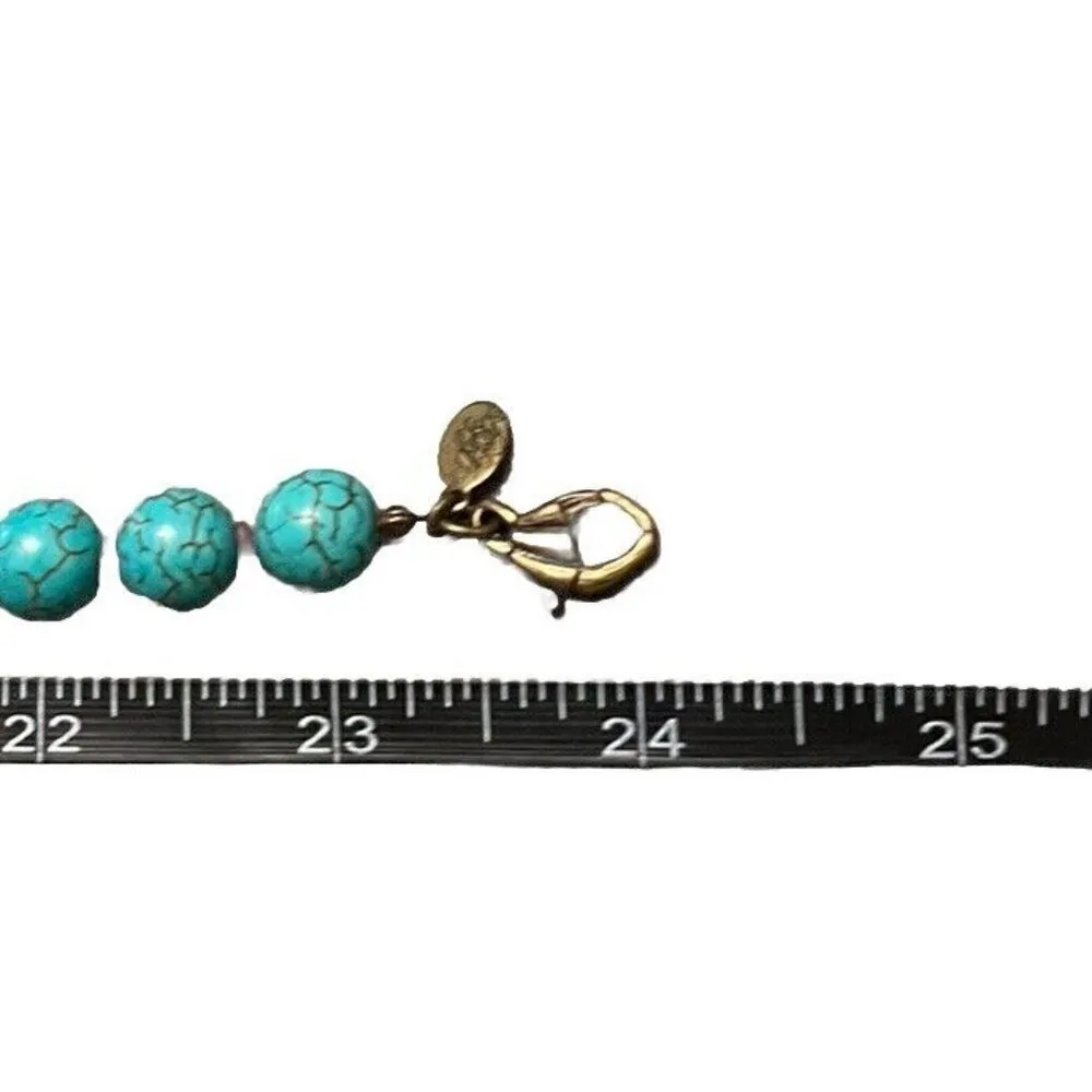 Kirks Folly Goddess Stone Butterfly Turquoise Beads Vintage 24 in Neckla… Blue - Image 11