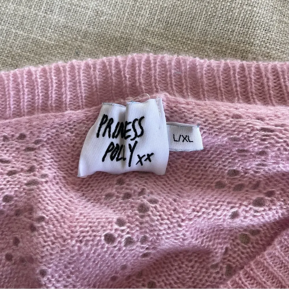 Princess Polly Lyric Knit Cardigan Sweater Ruffle Sleeve Pink Size Large / XL - Image 8