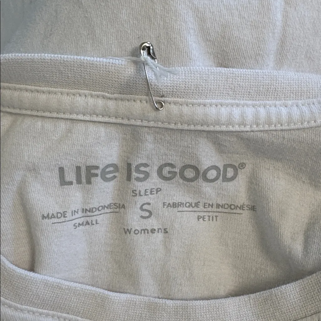Life Is Good Tshirt Long Sleeve Snow Angel Sleep Shirt size Small - Image 4
