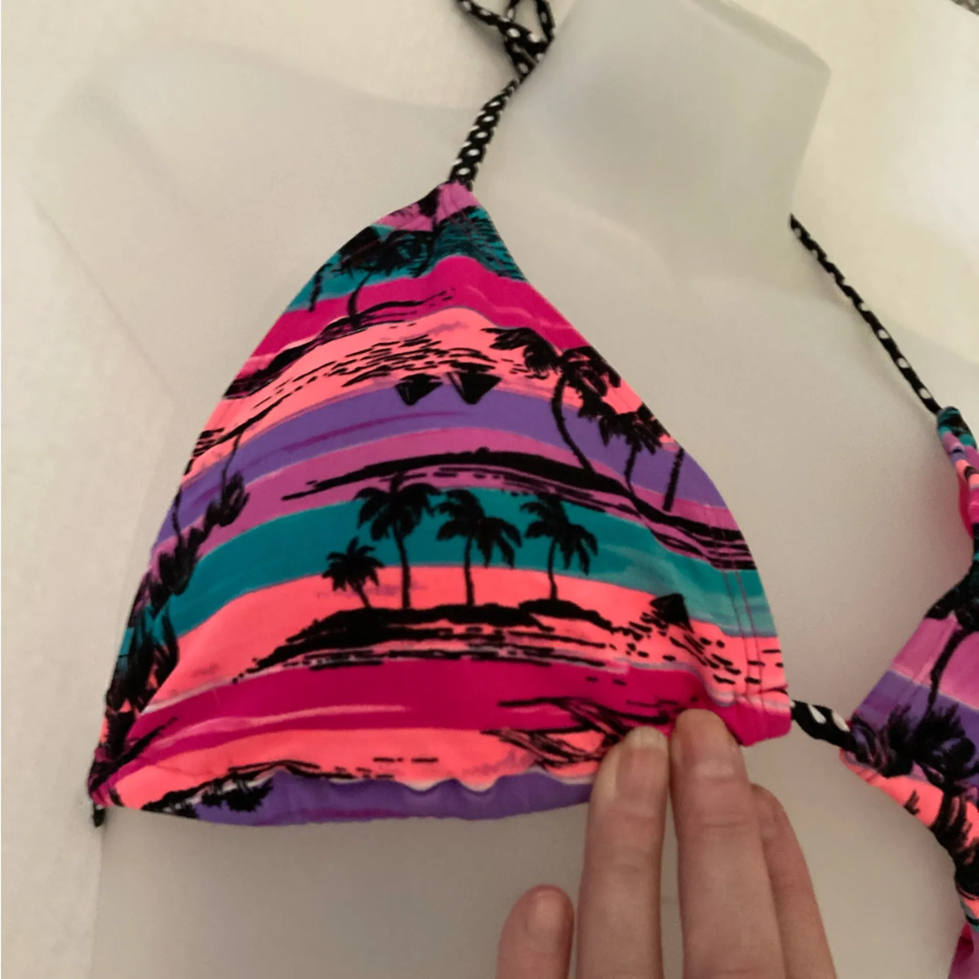 🌞NWOT California Waves Hawaiian Print Triangle Top with Bikini Bottoms A - Image 5