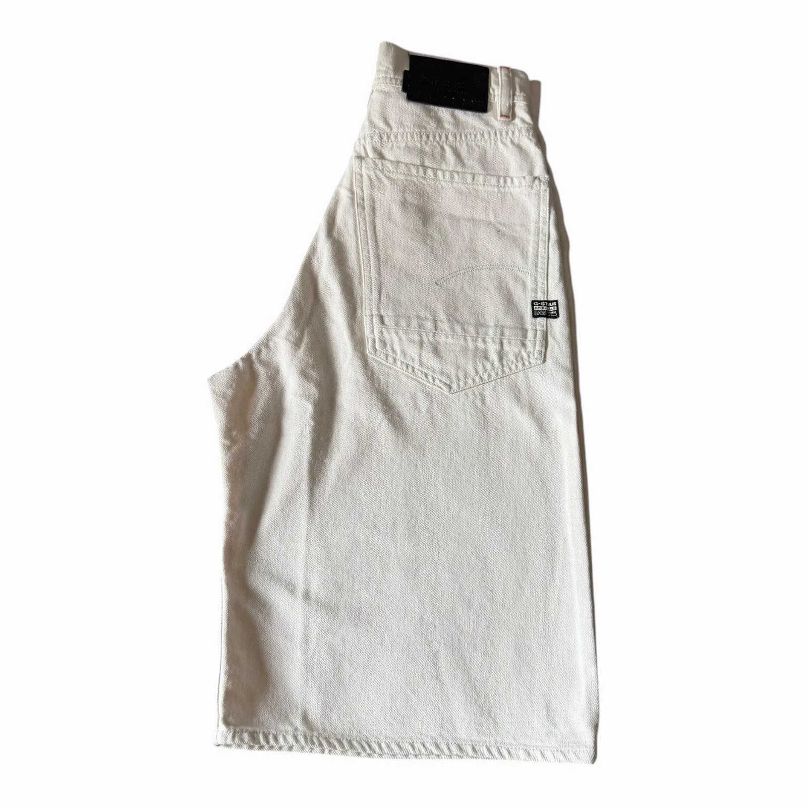 G-Star RAW Patti Wide Fit Mid Rise Ecru Denim Shorts Size 26 NWT Utilitarian - Image 6