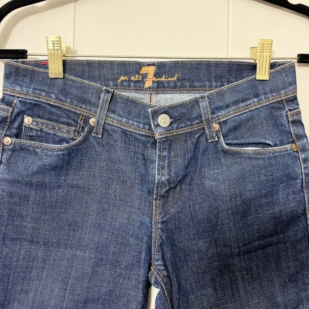 7 FOR ALL MANKIND Womens Cropped Skinny  Rolled Up Jeans Size 26 (27x18) - Image 3