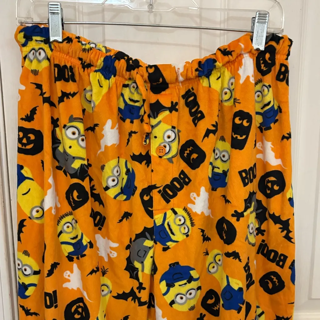Universal Studios Minions Halloween Fleece Pajama Pants Orange Size XL - Image 2