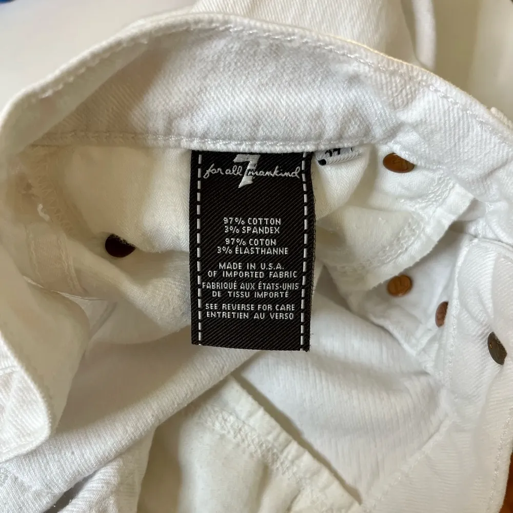 7 for all Mankind Josephina Skinny Boyfriend White Jeans - Image 6