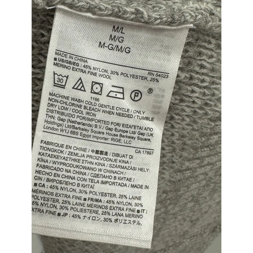 Banana Republic Womens Gray Oversized Sleeveless Zip Front Sweater Vest M/L - Image 7