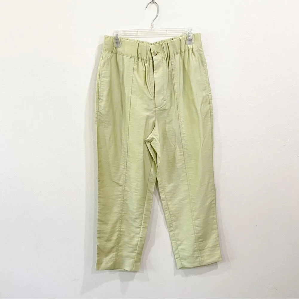 Madewell Tapered Huston Comfort Pull-On Crop Pants Green NWT Size M - Image 2