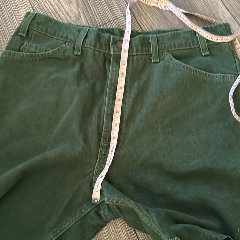 Vintage Levi's Dark Green Jean Shorts jorts 550 relaxed orange tab - Image 2
