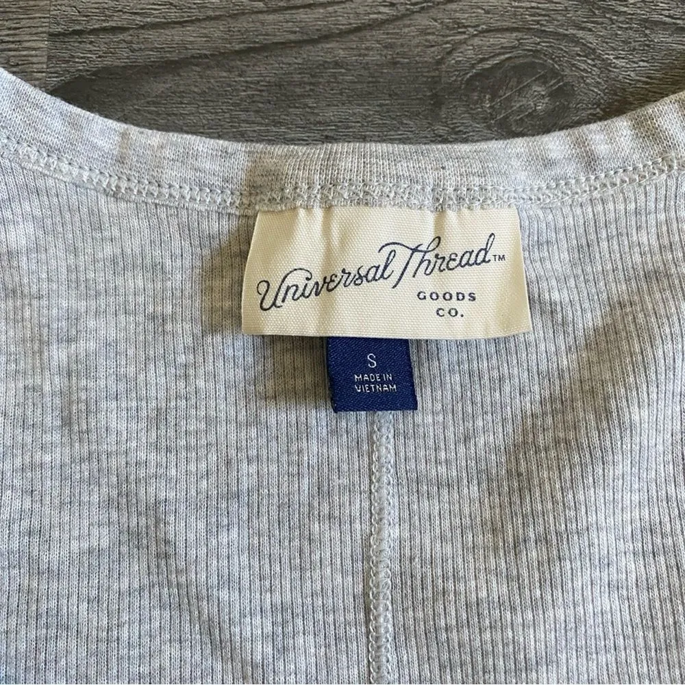 Universal Thread Ribbed Tank Top Small Marled Grey Cotton Stretch - Image 3