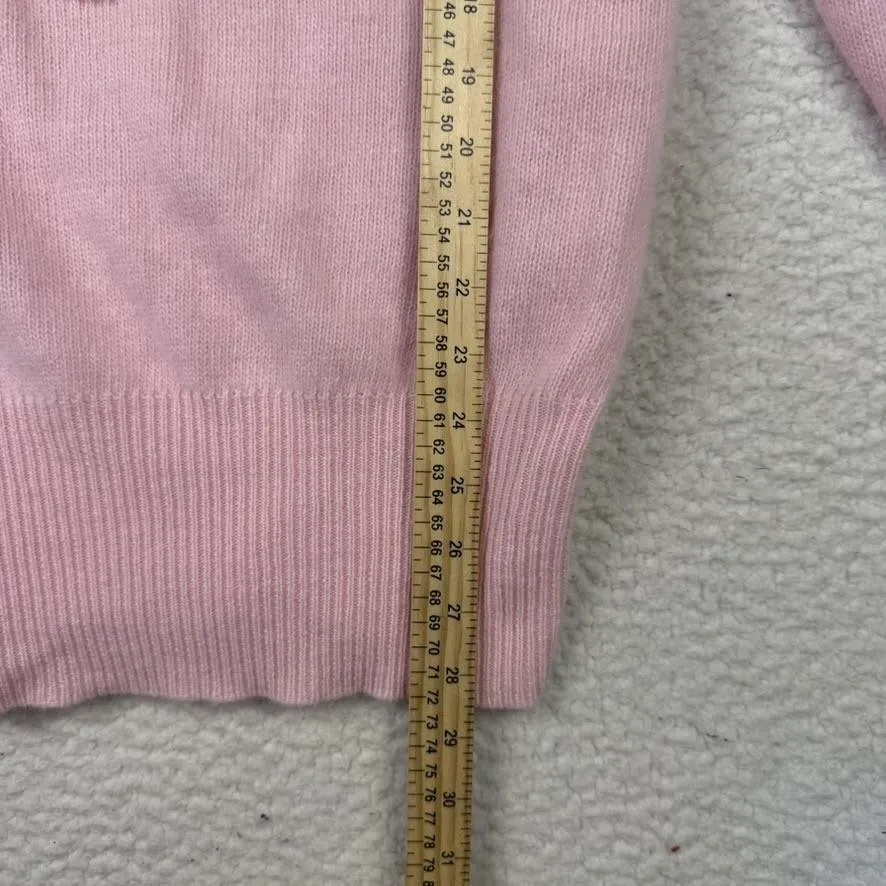 Vintage Simply Tops Sweater Womens Small Pink V Neck Beaded Sequin Angora 80s - Image 8