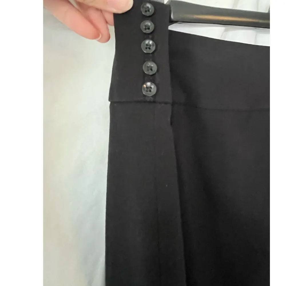 White House Black Market Pencil Skirt Black Side slit buttons Zip Closure 10 - Image 4