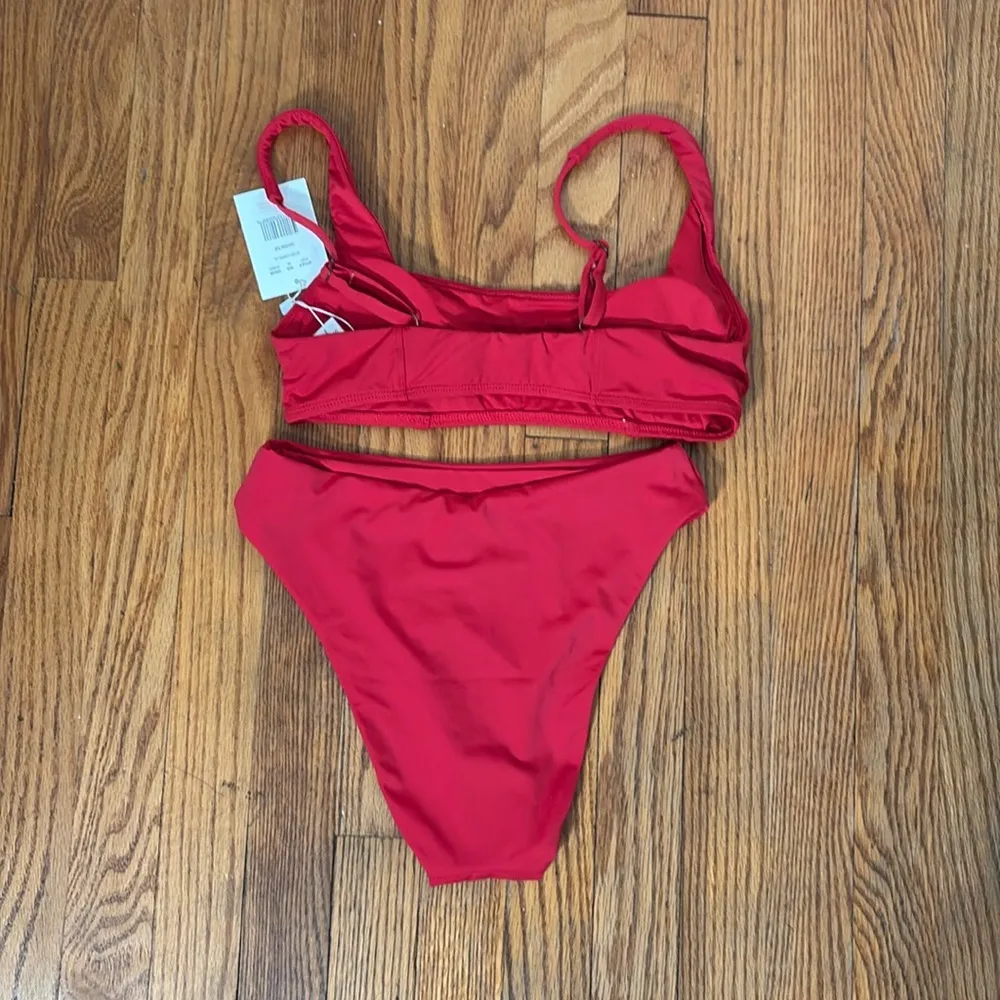 Andie Bikini Set Havana Top 90s High Waisted Bottom Cherry Red size XS NWT‎ - Image 6