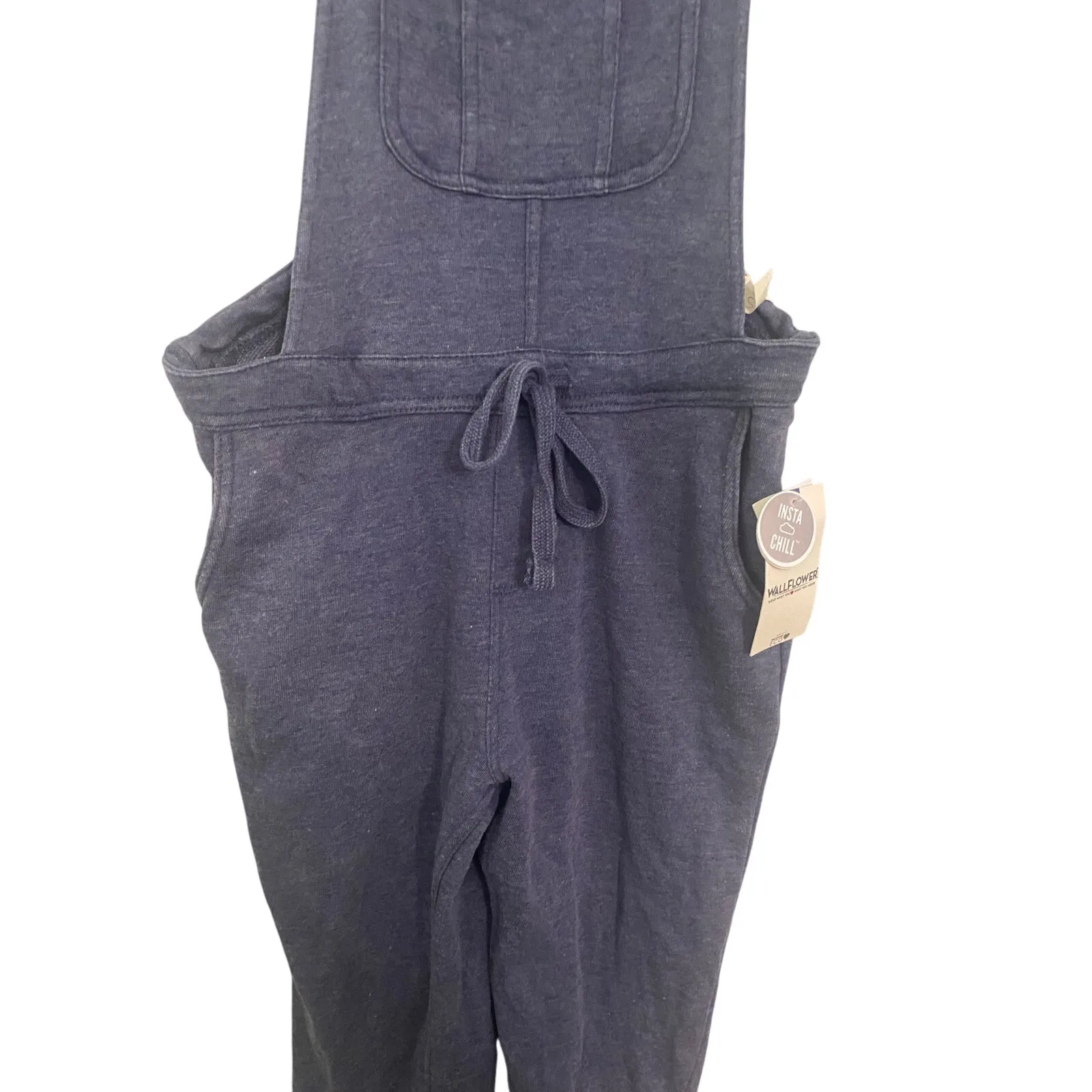 Wallflower Insta Chill Blue Knit Overalls Women’s‎ Small Athleisure Cozy Basic - Image 4