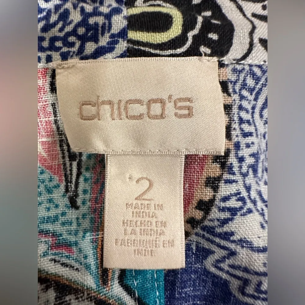 EUC Chicos Paisley Linen Drape Jacket Sz 2 (M) - Image 5