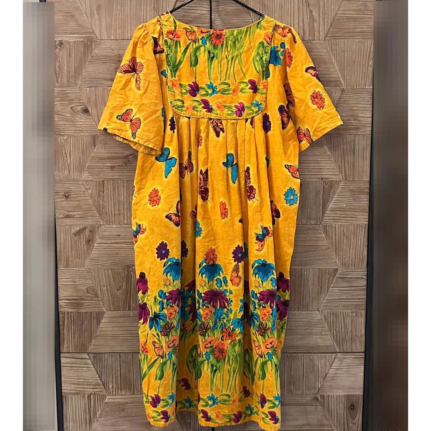 Only Necessities Women's Yellow Floral Patio Dress Size 18/20 Loungewear - Image 4
