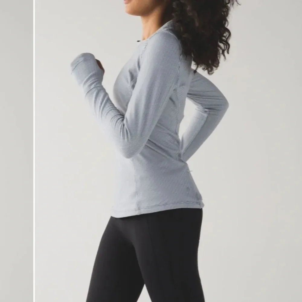 Lululemon Kanto Catch Me Long Sleeve Size 10 Sweatshirt Gray Herringbone Top - Image 15