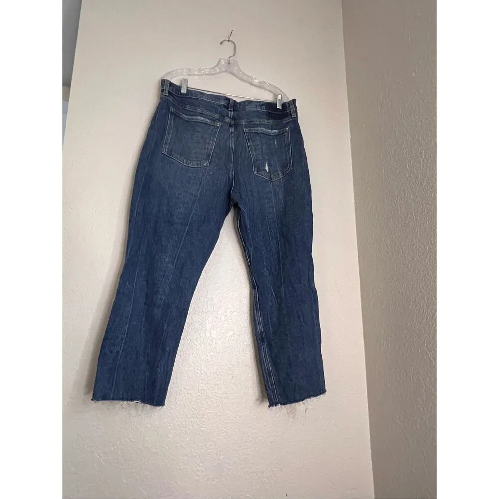 Abercrombie & Fitch High Rise Distressed Mom Jeans Short Inseam 33 16 - Image 2