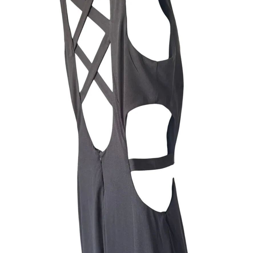 NWT Steppin Out‎ Cut Out Maxi Dress Sz 7 Black Formal Prom Evening Slit - Image 5