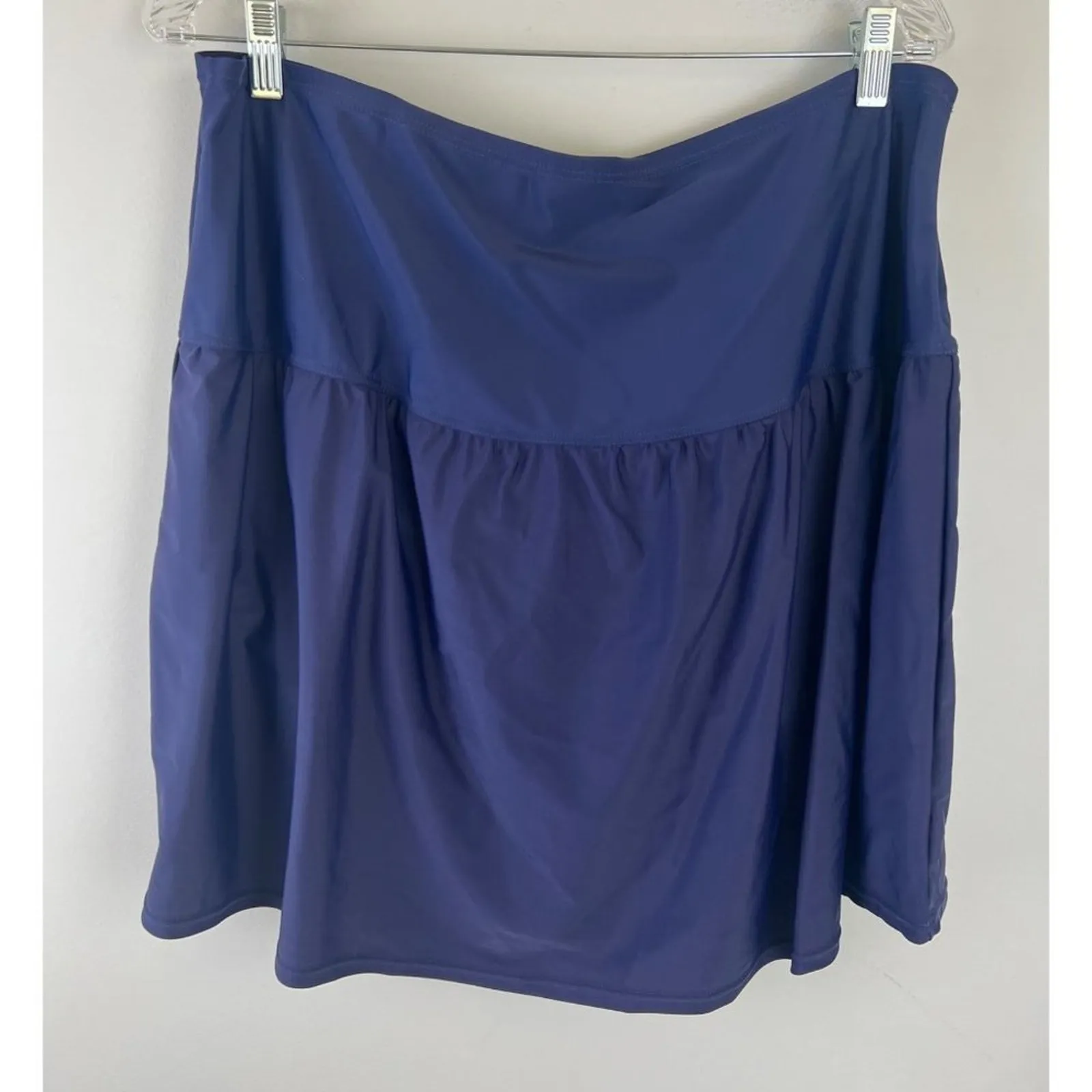 Island Escape Woman Navy Blue Plus Size Tummy Control Swim Skirt 24W - Image 6