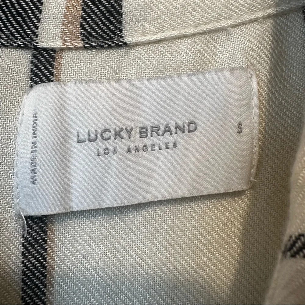 Lucky Brand  Plaid Button-Up Shirt - Black and Cream Womens size Small flannel - Image 3