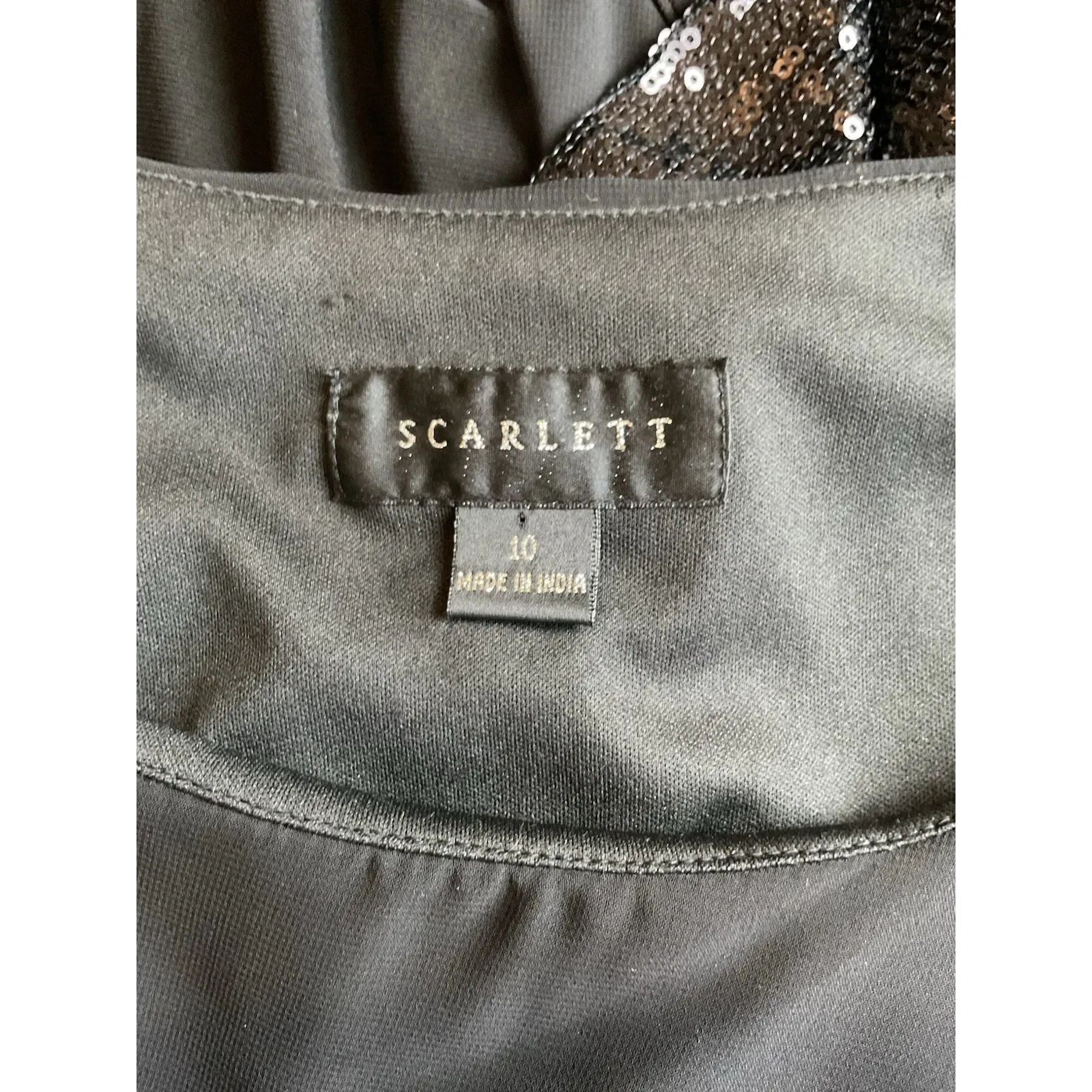 Scarlett Women's Cape Sequence‎ Shift Dress Black 10 Cocktail Wedding Party - Image 7