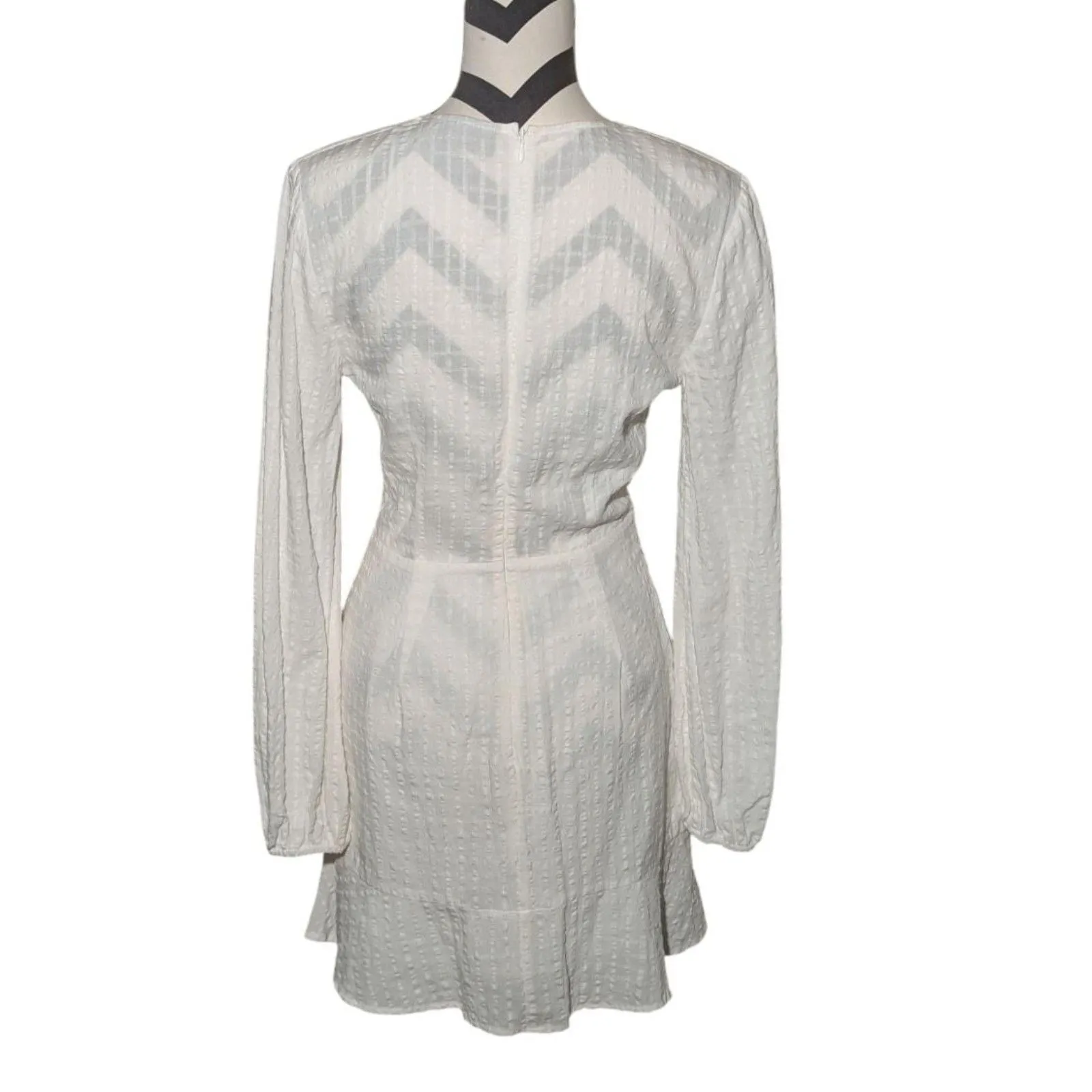 The Fifth Label M White Tie Front Textured Mini Dress - Image 4