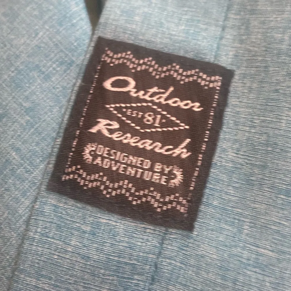 Outdoor Research Teal Short Sleeve Button Up Size Small Petite Outdoorsy Shirt. Blue - Image 6