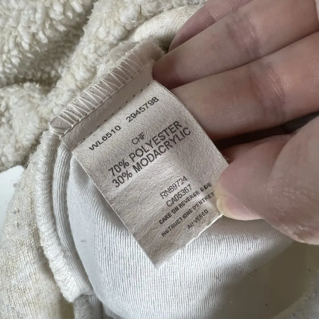 Columbia Womens Sherpa Jacket Fleece Sz XL Ivory Long Sleeve High Neck Polyester - Image 8