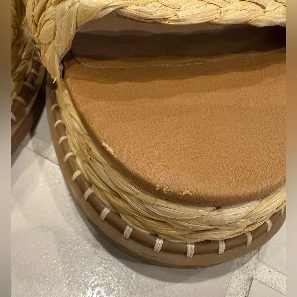 Universal Thread Women's Platform Sandal Sze 10 Straw Tan Ankle Strap Adjustable - Image 7