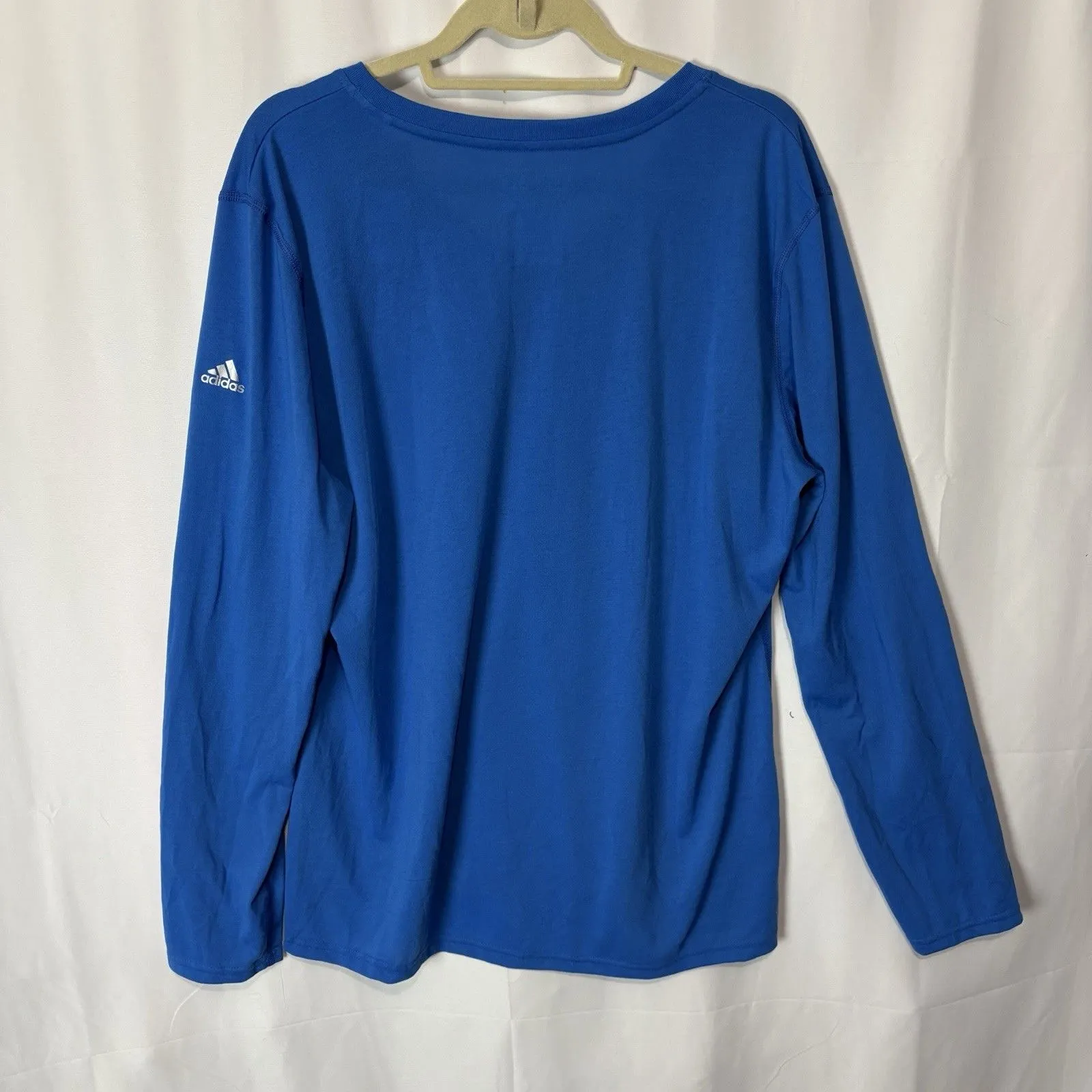 NWT Adidas Womens Ultimate Tee 2X Long Sleeve V-Neck L Blue Workout Climalite - Image 7