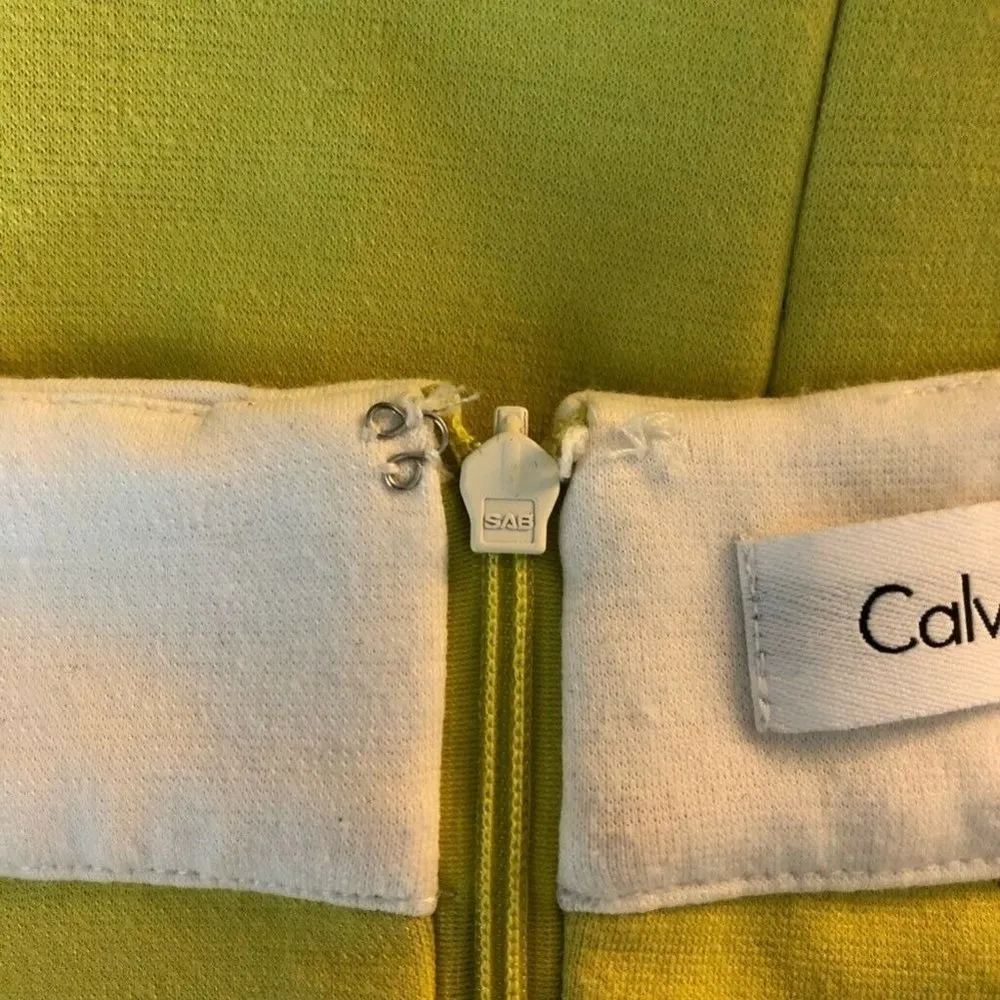 Calvin Klein Womens A-Line Dress Yellow Black 10 - Image 8