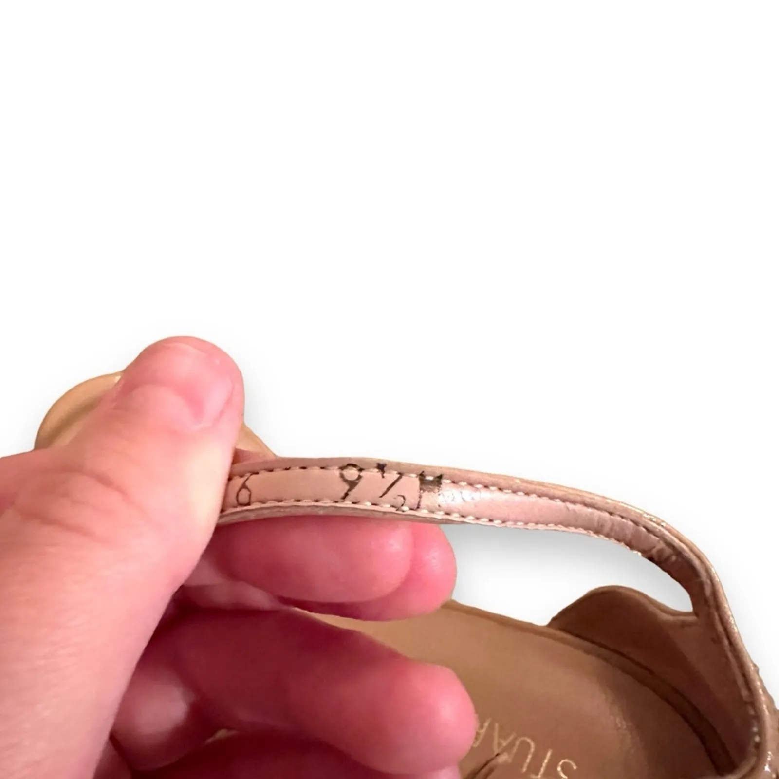 Stuart Weitzman Nudistrong Patent Leather Ankle‎ Wrap High Heel Sandals Sz 9.5 - Image 11