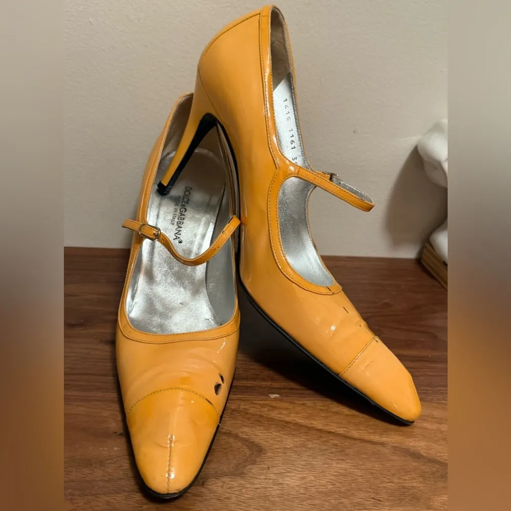 pointed pumps mustard  yellow pumps size 39.5 - Image 2
