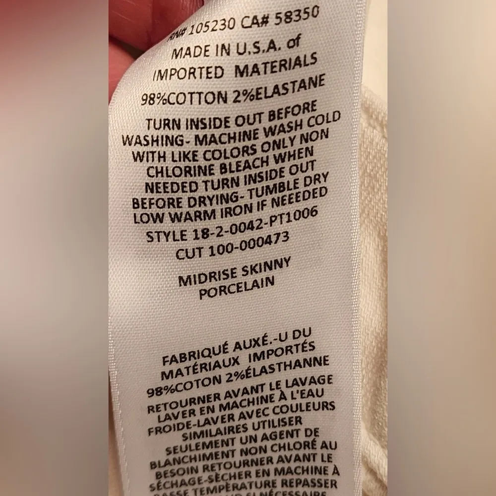 Joie Midrise Skinny White Porcelain Women’s Jeans Size 26 - Image 6