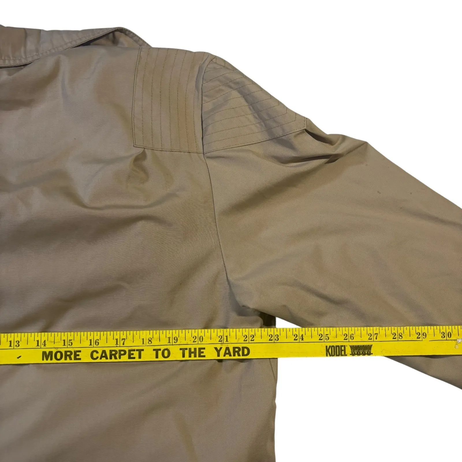 Saxton Hall Womens 11/12 Tan Acrylic Coated‎ Cotton Blend Plaid Lined Coat VTG - Image 14