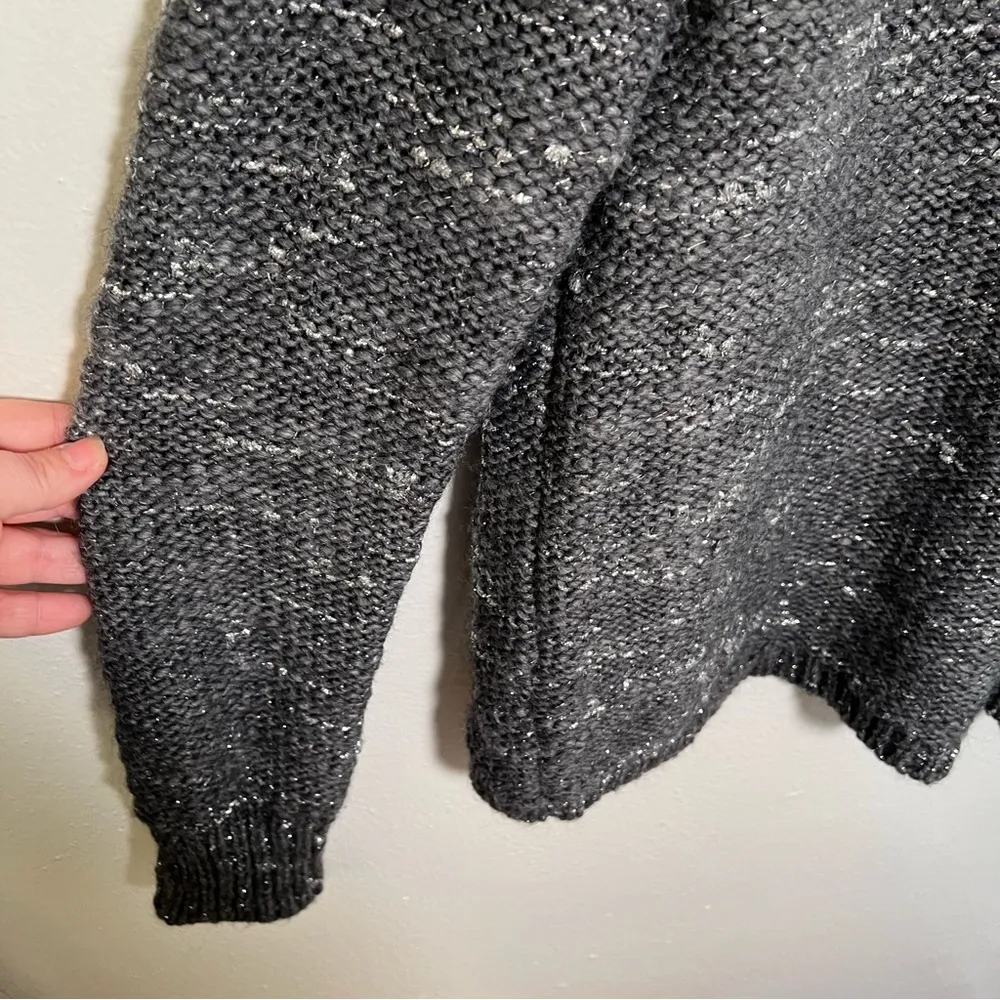 Banana Republic Crewneck Sweater Steel Gray Silver Metallic - Image 7