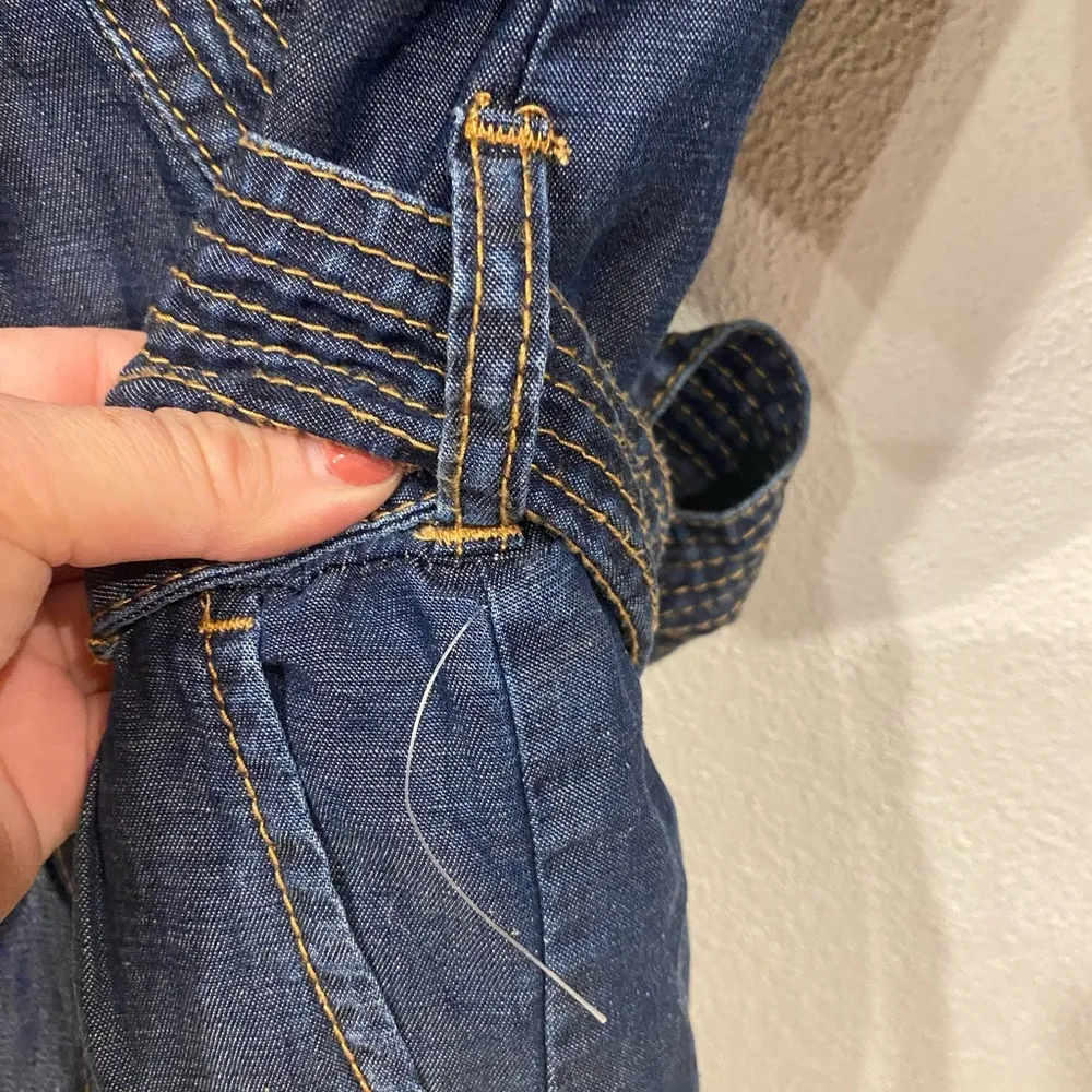 NEW  Pilcro + the Letterpress Denim Romper Retro Tie Waist Sz 0 - Image 4