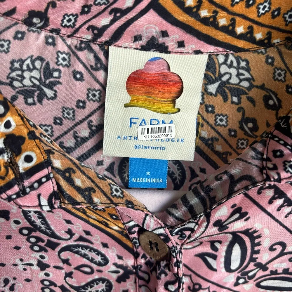 Farm Rio Anthropologie Classic Button Down Shirt - Image 9