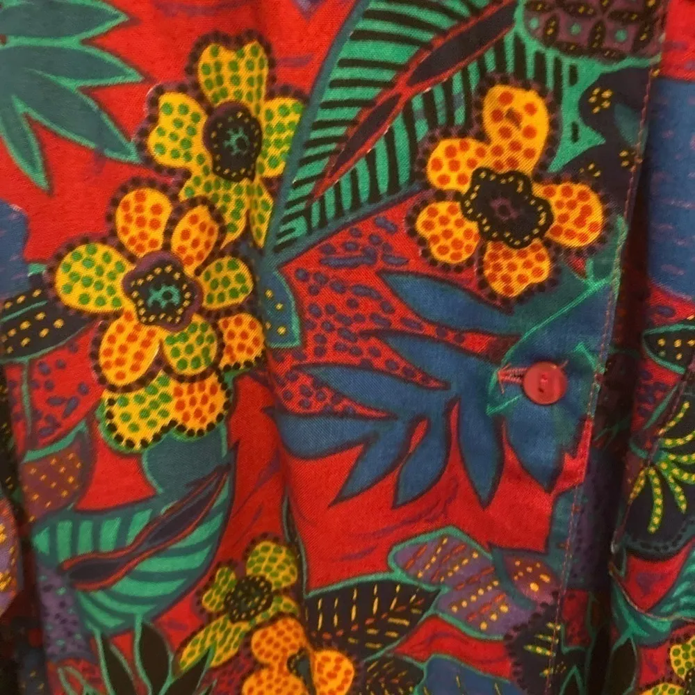 Vintage OLEG CASSINI FLORAL TOP SIZE M - Image 4