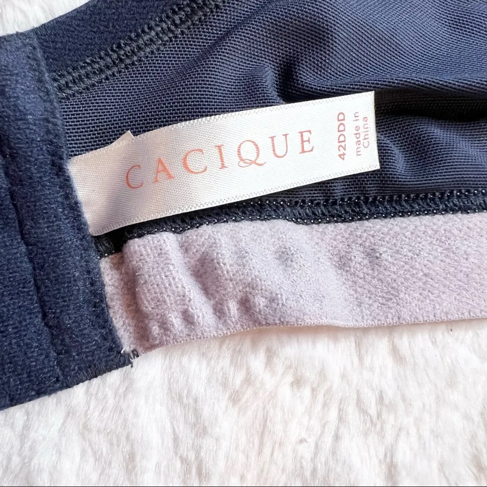 Cacique  Navy Blue Lightly Lined Full Coverage Bra Size 42DDD - Image 10