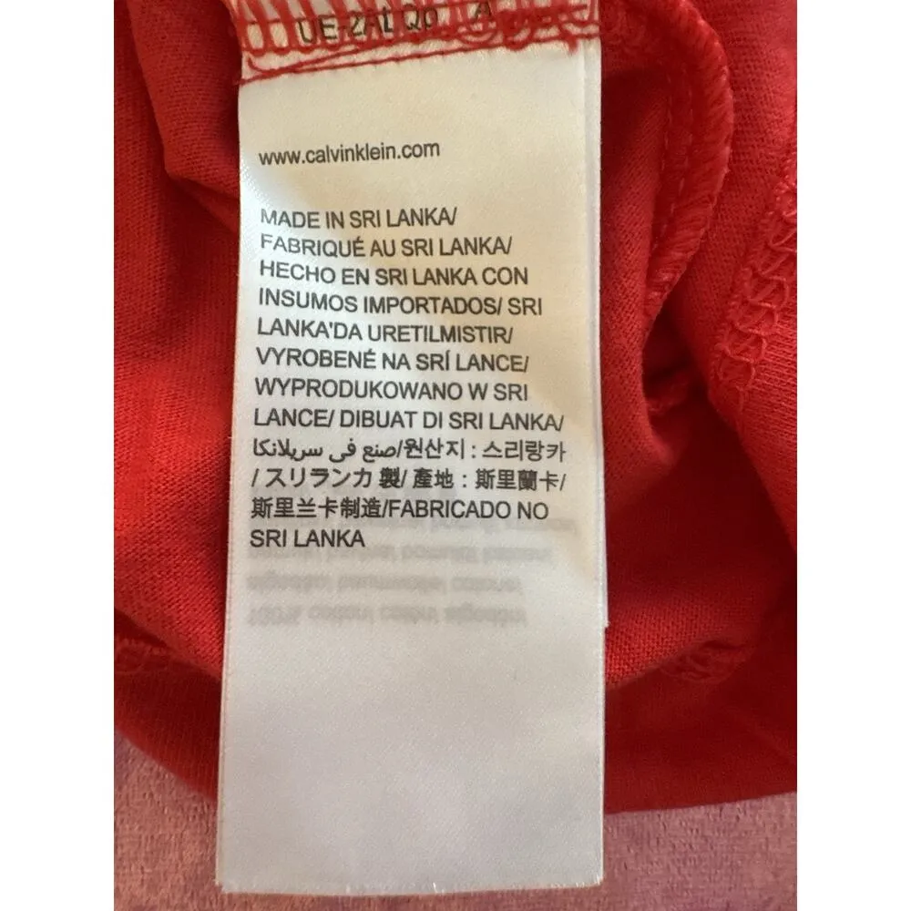 Calvin Klein Red Logo Women's XL T Shirt Summer Comfy Cozy - Image 3