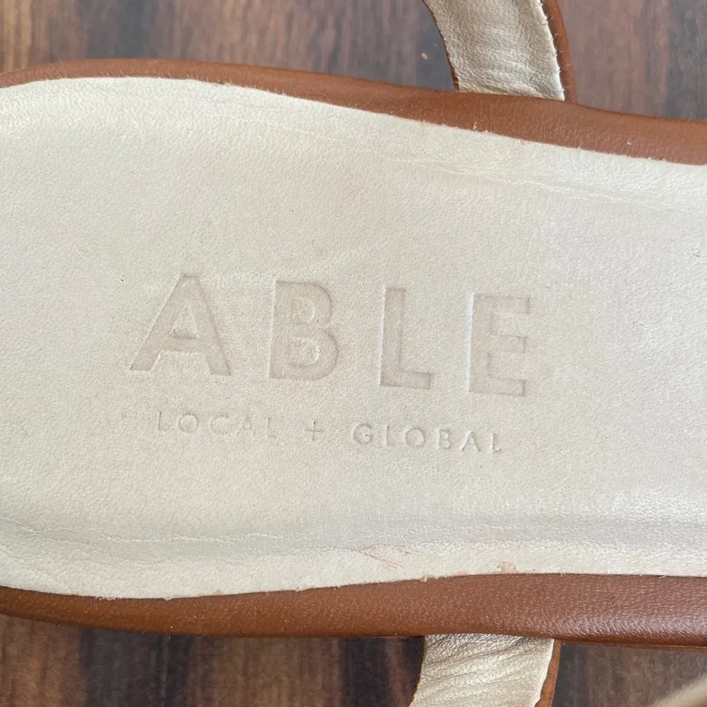 Able Leather Larissa 1.5” Platform Sandals Ankle Strap Brown Size 8 - Image 3