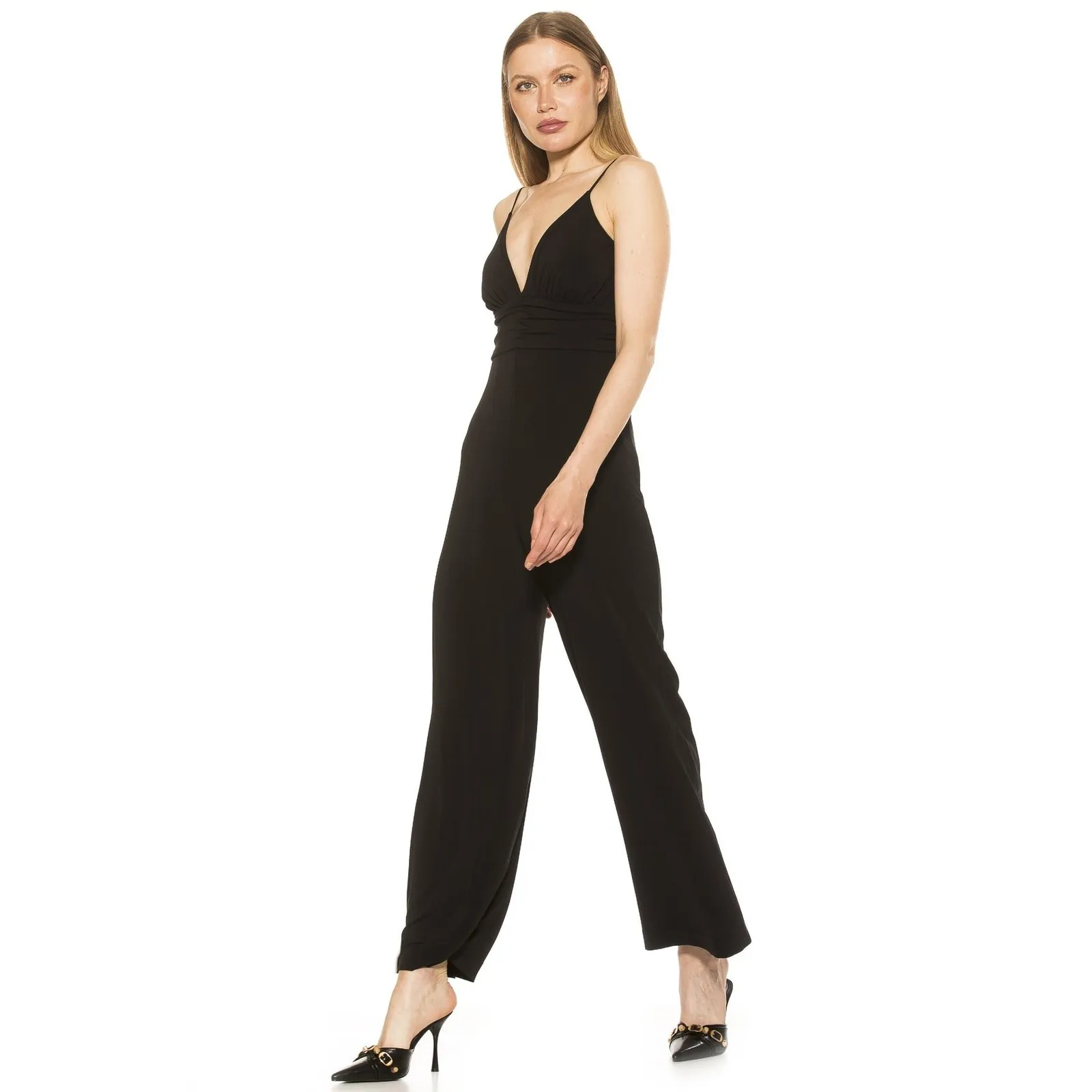 Alexia Admore Eline Wide Leg Jumpsuit Romper Women's 6 Black Evening Holiday NWT - Image 2
