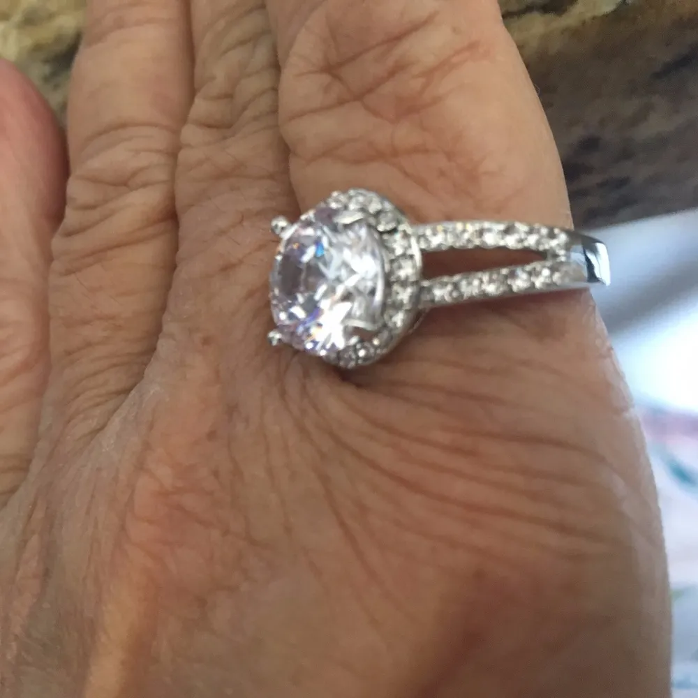 Badgley Crystals Ring Pave and large stone sz 9 - Image 2