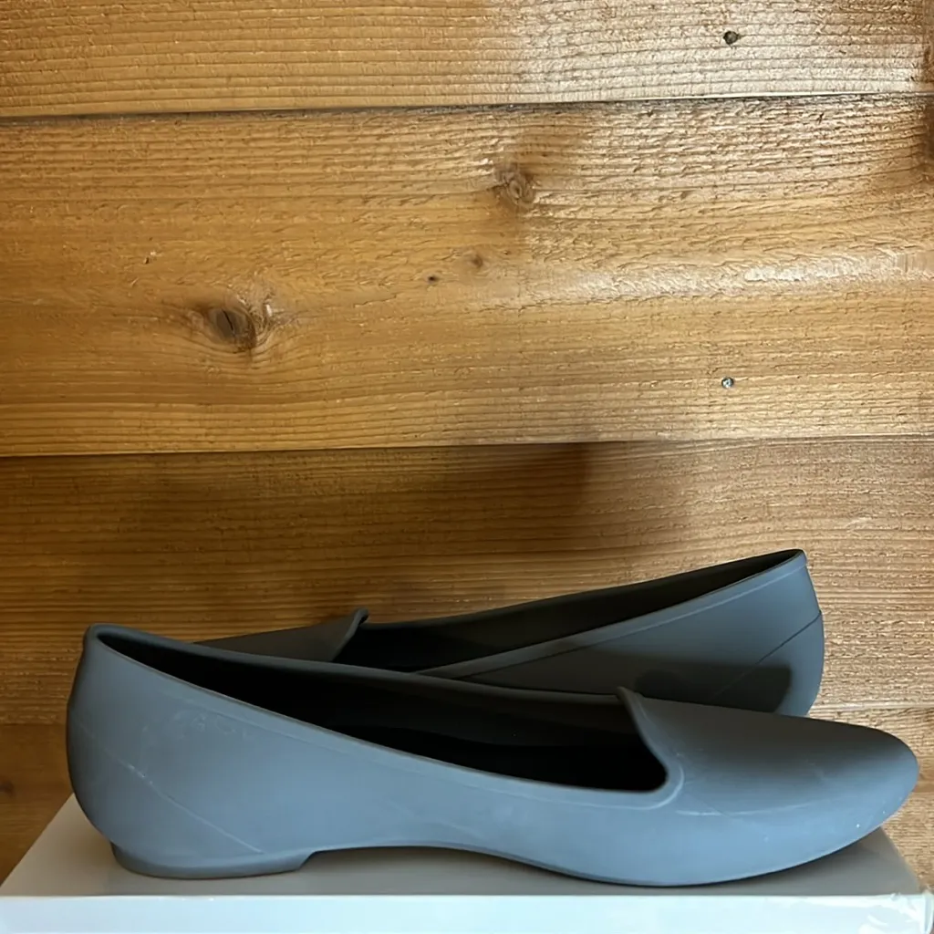Crocs Iconic Comfort Slate Grey Ballet Flat Rubber Sole Pointed Toe - Image 3